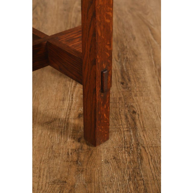 Arts And Crafts Style Round Oak Lamp Table For Sale - Image 17 of 18