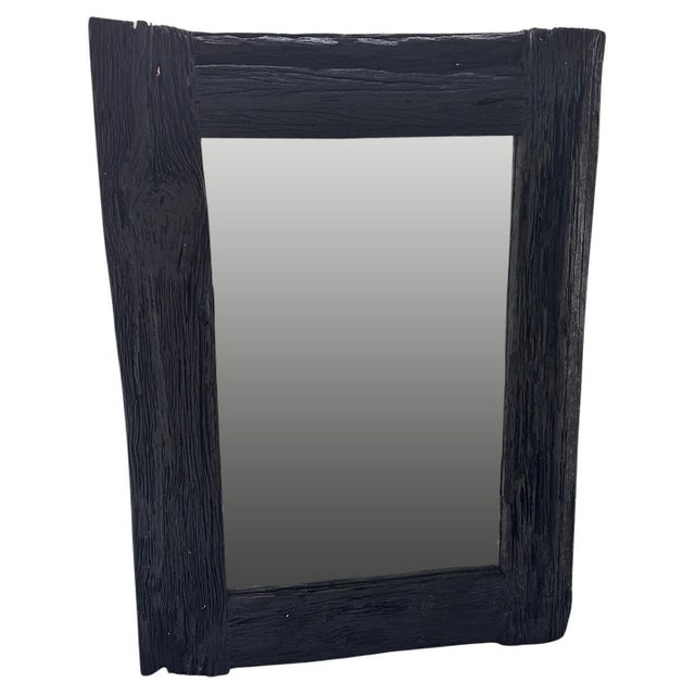 Impressive reclaimed ironwood frame mirror. Charred sanded and sealed revealing the beautiful wood grain. Please inquire....
