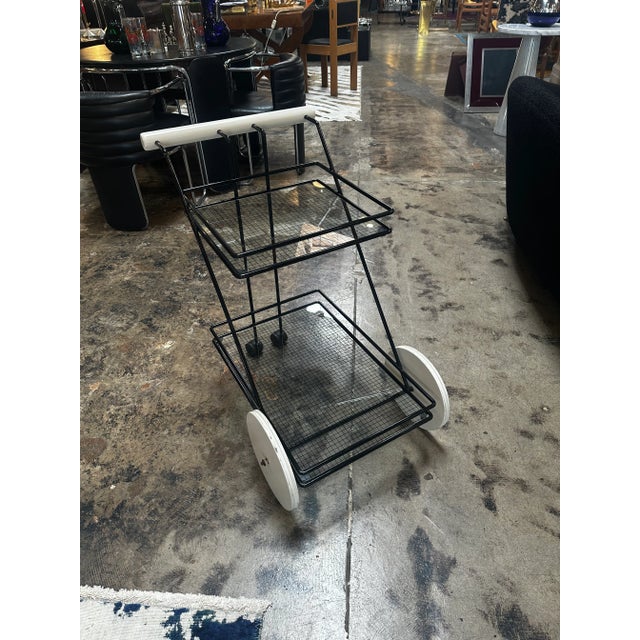 1980s Modern Italian Bar Cart For Sale - Image 4 of 8