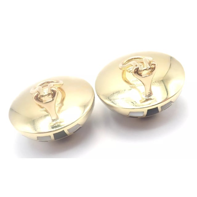 White Late 20th Century Tiffany & Co. Angela Cummings Gold, Mother of Pearl, Black Jade Checkerboard Earrings - 2 Pieces For Sale - Image 8 of 9