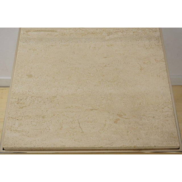 1970s Side Tables in Travertine and 24 Carat Gold from Belgo Chrom / Dewulf Selection, 1970s, Set of 2 For Sale - Image 5 of 9
