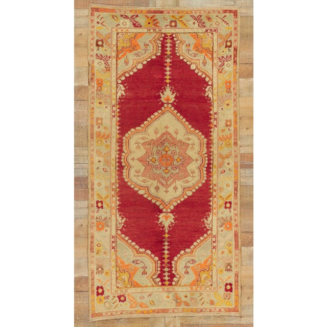 Vintage Turkish Oushak Rug - 03'06 X 07'00 For Sale - Image 9 of 10