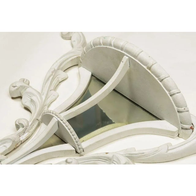 Large Pair of Neoclassical Style White-Painted and Mirror Wall Brackets For Sale - Image 4 of 8