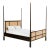 Stockholm Wood & Cane Queen Bed in Black For Sale