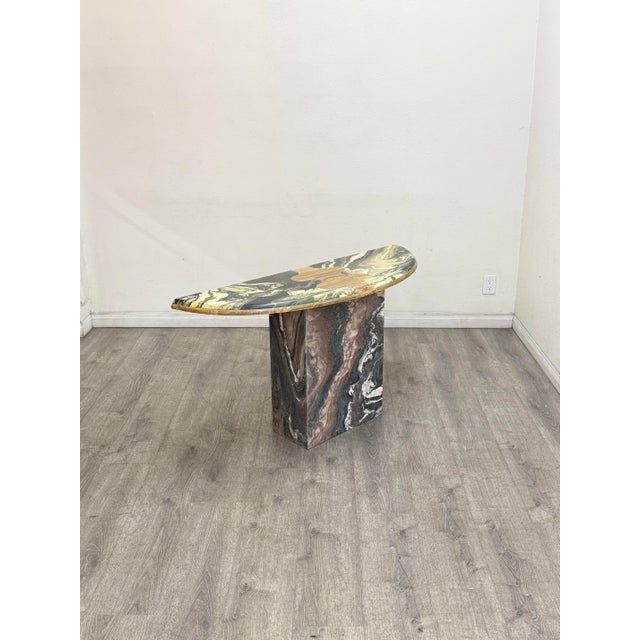1970s Green Marble Console Table For Sale - Image 5 of 9