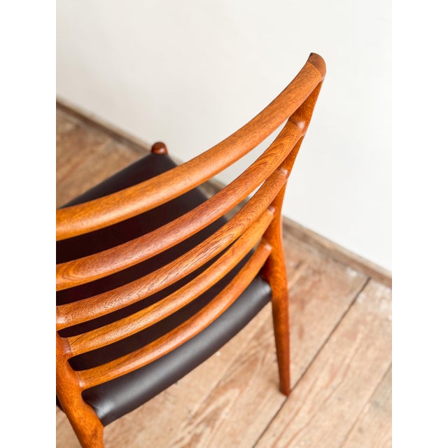 Model 82 Embassy Chair in Teak and Leather by Niels Otto Møller for J.L. Moller For Sale - Image 11 of 16