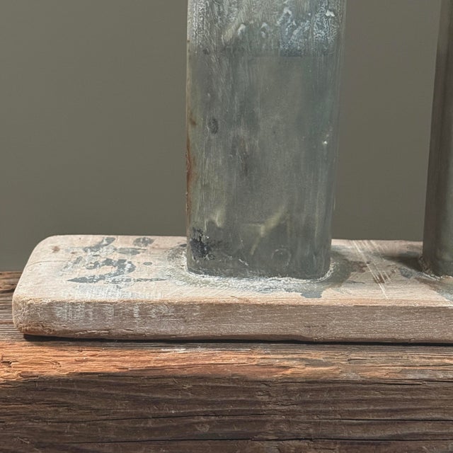 Wood Antique Hand Carved Polychrome Glove Form For Sale - Image 7 of 8