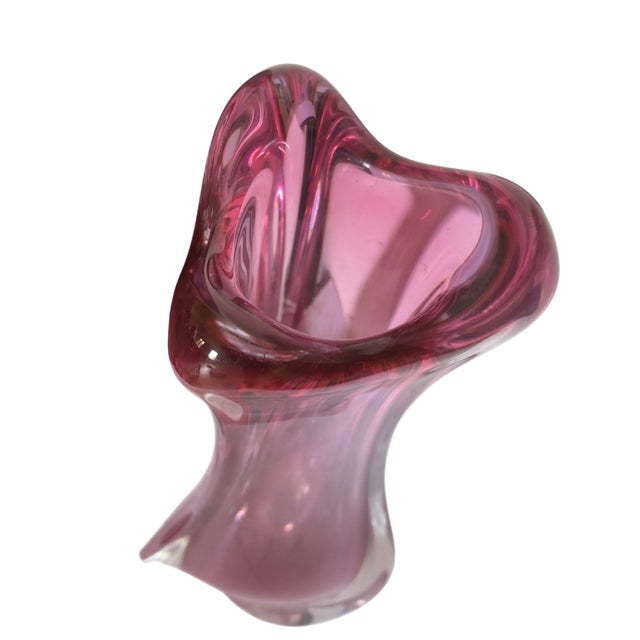 Vase in Pink Crystal Swirl from Val Saint Lambert, 1950s For Sale - Image 6 of 10