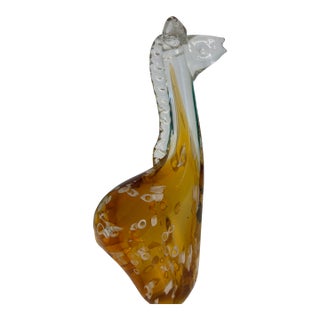 Murano Vintage Hand Blown Glass Giraffe For Sale
