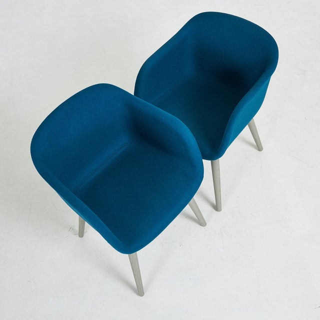 1980s Vintage Fiber Armchairs in Grey Textile Upholstery by Iskos-Berlin for Muuto, 1980s, Set of 2 For Sale - Image 5 of 6