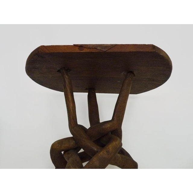 Wood Vintage Side Table in Kola Wood, 1960s For Sale - Image 7 of 12