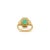 Metal Vintage Inspired 14k Gold 2.78Ct Emerald and Diamond Halo Cocktail Ring Size 6 For Sale - Image 7 of 11
