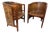 Viennese Secession Geometric Leather Tub Armchairs from Josef Hoffmann, 1905, Set of 2 For Sale
