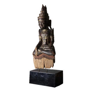 Burmese Artist, Shakyamuni Laos Buddha, 19th Century, Lacquered Wood For Sale