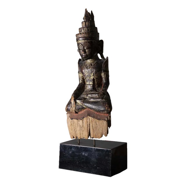 Burmese Artist, Shakyamuni Laos Buddha, 19th Century, Lacquered Wood For Sale