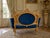 Wood 1940 French Artisan Louis XVI Gold Blue Beech Settee For Sale - Image 7 of 17