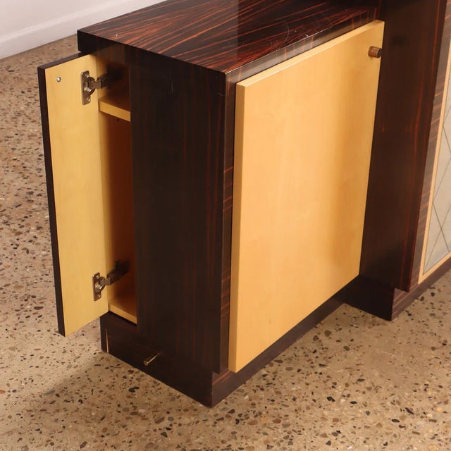 1930s French Ebony Macassar Art Deco Sideboard c.1930's' For Sale - Image 5 of 6