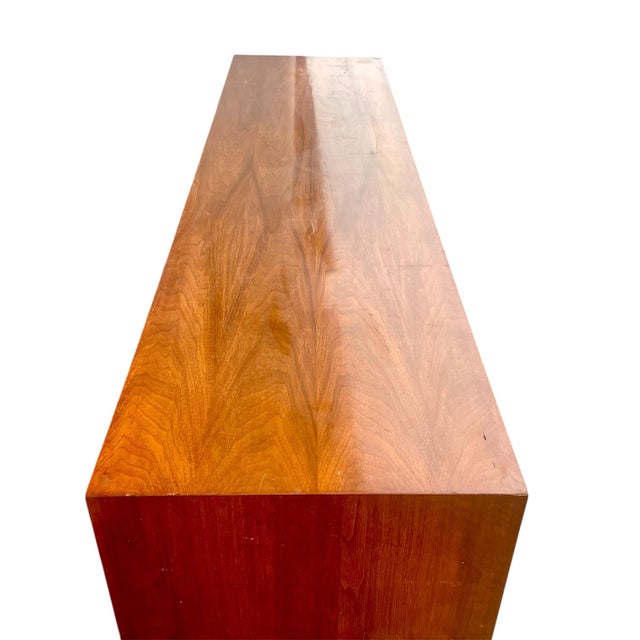 1970s Sculpted American Walnut Credenza Dresser For Sale - Image 9 of 9
