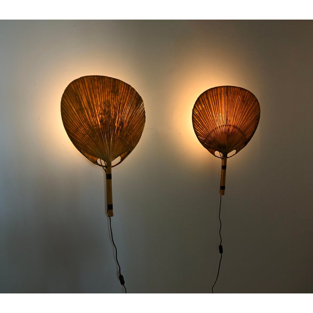 Ingo Maurer Uchiwa Wall Lamps by Ingo Maurer for M Design, 1970s, Set of 2 For Sale - Image 4 of 15