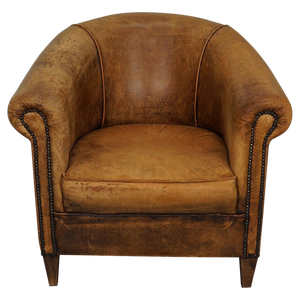Vintage Dutch Cognac Leather Club Chair