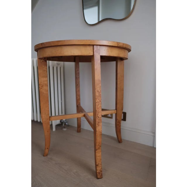 Round Burl Wood Hall Side Table, 1940s For Sale - Image 3 of 4