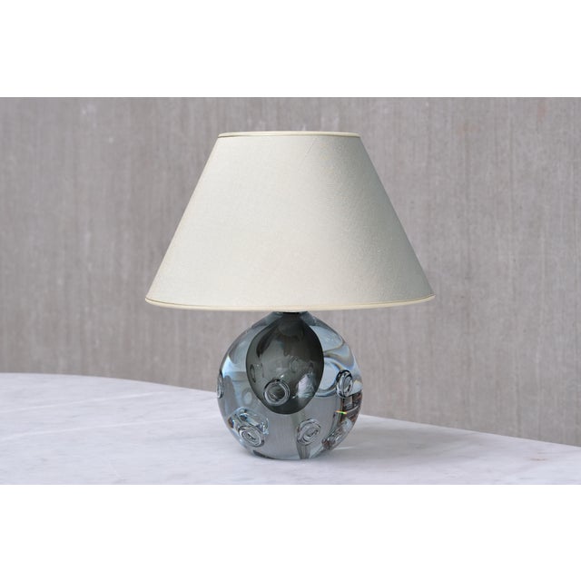 Table Lamp in Bubble Glass and Silk by Gunnar Nylund for Strömbergshyttan, 1960s For Sale - Image 10 of 12
