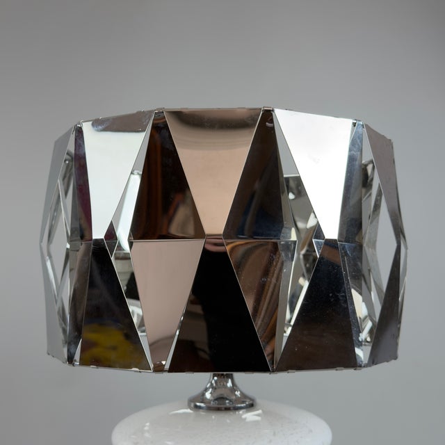 Metal Murano Glass Table Lamp in Chrome, 1970 For Sale - Image 7 of 18
