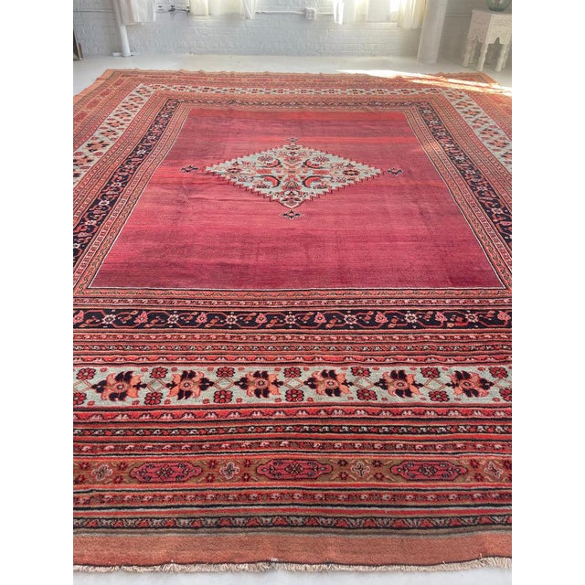 PALATIAL ANTIQUE CARPET Northeast Khorrassan Gem with Smokey Wine, Rug 13.2 x 15.7 For Sale - Image 12 of 17