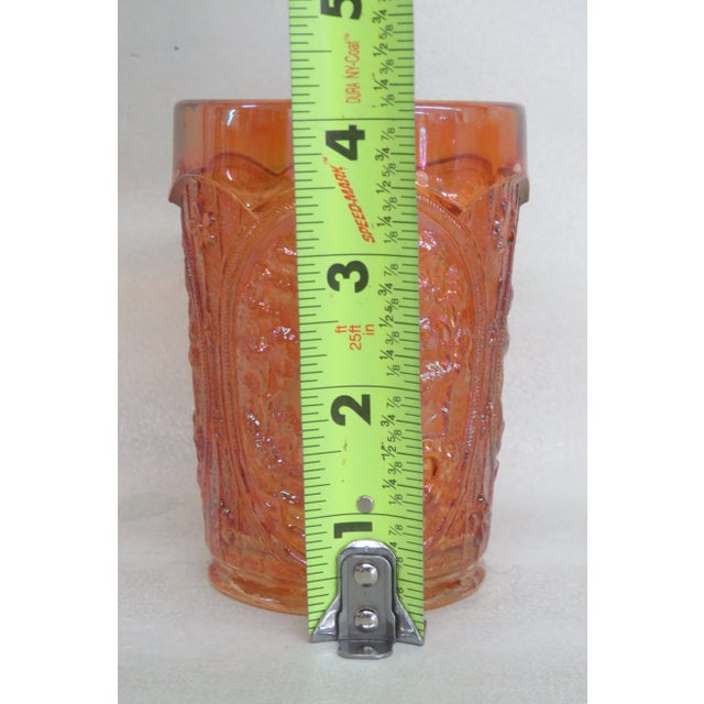 Orange Imperial Carnival Glass Marigold Orange Windmill Pattern Tumbler For Sale - Image 8 of 11