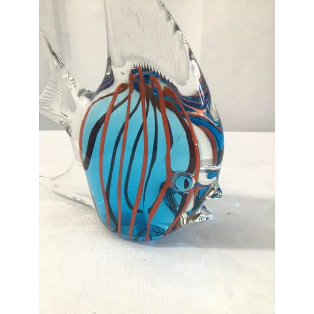 Transparent 1960s Murano Style Colorful Art Glass Angel Fish For Sale - Image 8 of 11