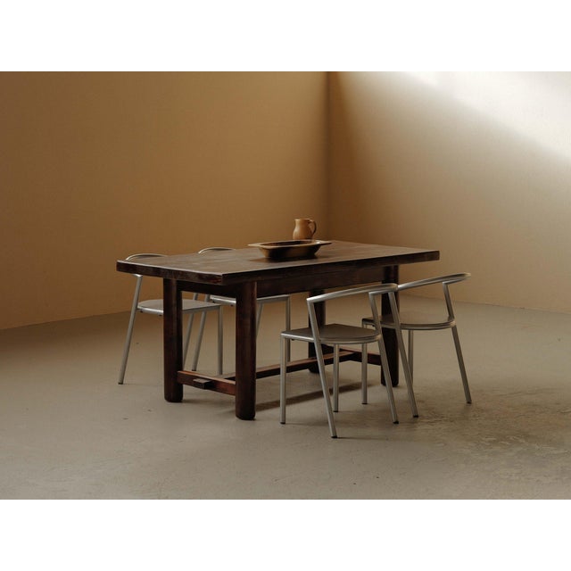 Pine Table attributed to Georges Robert, France, 1960s For Sale - Image 12 of 17