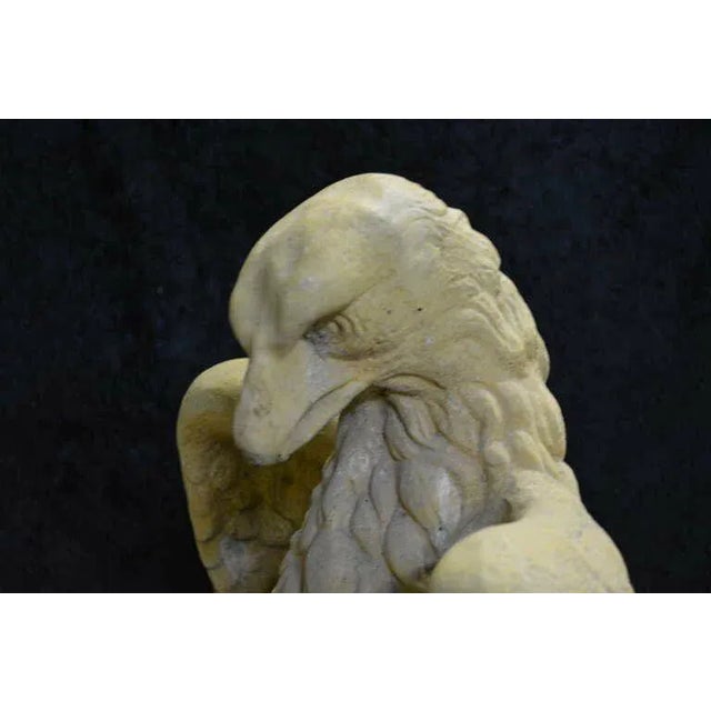 Vintage Garden Cast Stone Eagles with Provenance - a Pair For Sale - Image 4 of 7