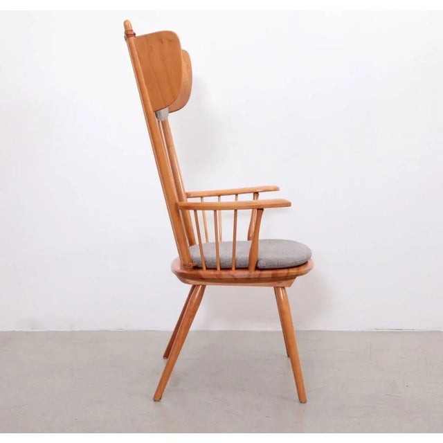 Wood Wingback Armchair by Albert Haberer for Hermann Fleiner, Germany, 1950s For Sale - Image 7 of 10