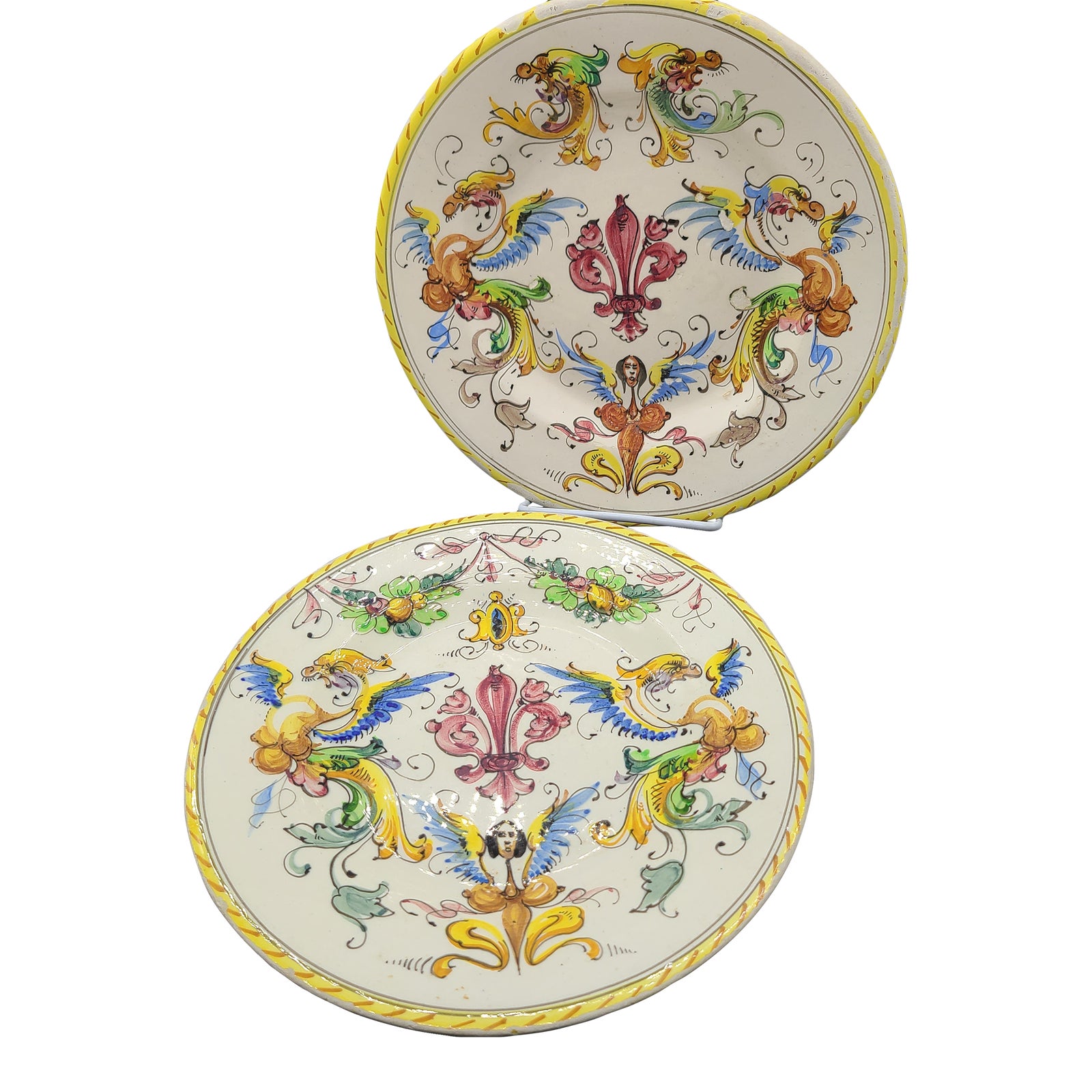 Vintage Italian Majolica Handmade Fratelli Fanciullacci Dragons Plates ...