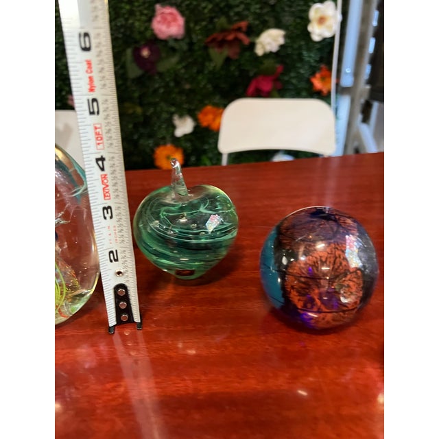 Transparent Collection of Vintage Glass Paper Weights- Set of 7 For Sale - Image 8 of 11