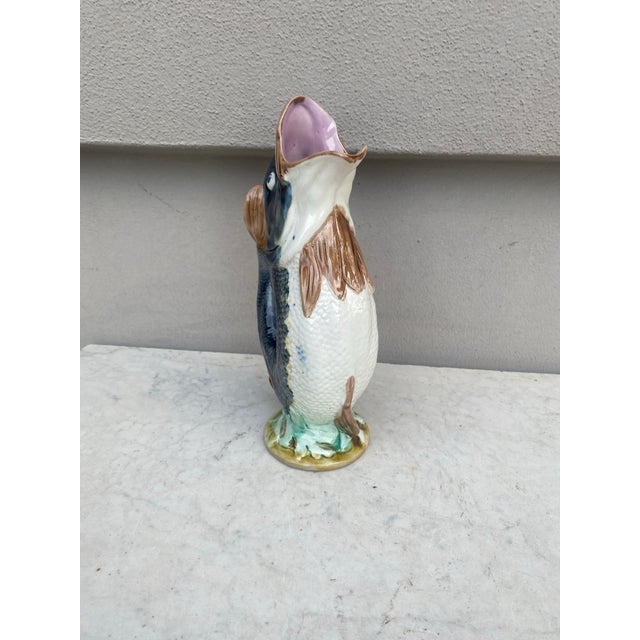 Victorian English Victorian Majolica Fish Pitcher Circa 1880 For Sale - Image 3 of 6