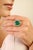 9.17 Ct Zambian Emerald Art Deco Cocktail Ring With Halo Diamonds in 14k Solid Gold Size 6.5 For Sale - Image 4 of 17