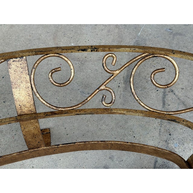 Hollywood Regency Hand Gilt Wrought Iron Oval Coffee Table - Newly Painted For Sale - Image 11 of 12