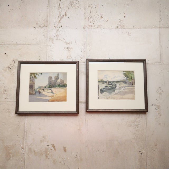 Early 20th Century Early 20th Century French Watercolor Art (Set of 7) For Sale - Image 5 of 5