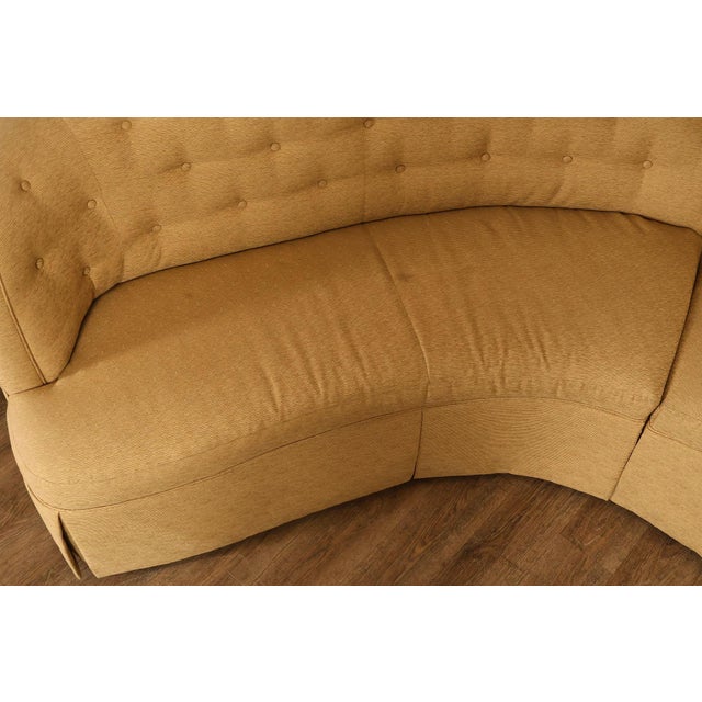 Tan Thomasville Bogart Collection Curved Corner Sofa For Sale - Image 8 of 18