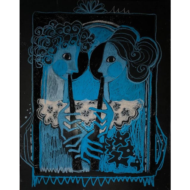 Black Rosine Wachtmeister, Two Women with Flutes, 1994, Silk-Screen For Sale - Image 8 of 9