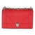 Red Grained Calfskin Small Diorama Flap Bag For Sale