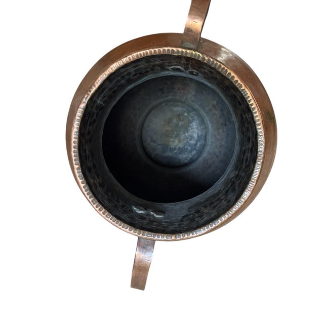 Metal Antique Hammered Copper Vessel Floor Vase For Sale - Image 7 of 12