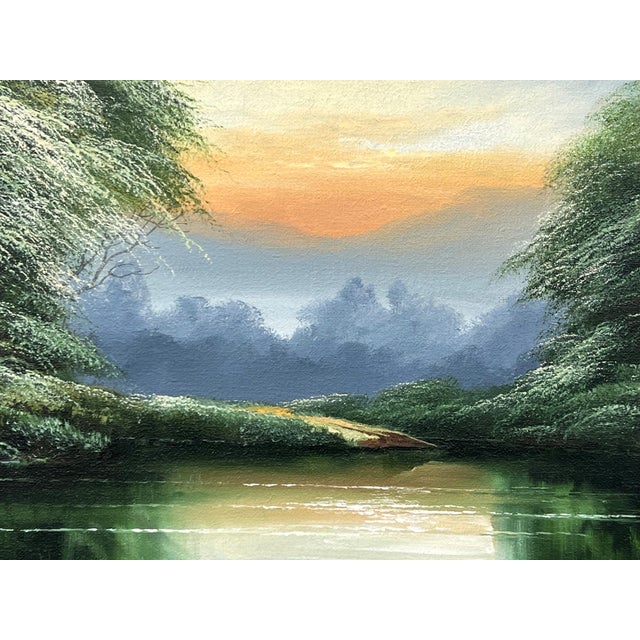Green Water in the Lake District of England with Lush Trees by British Artist 1976 For Sale - Image 16 of 18