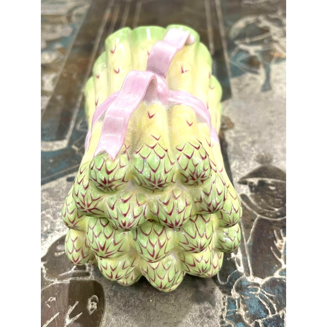 Traditional Herend Asparagus Box With Pink Ribbon For Sale - Image 3 of 8