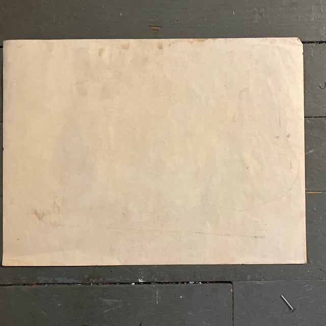 Figurative 1940’s Original Male Nude in Interior Watercolor Painting For Sale - Image 3 of 3