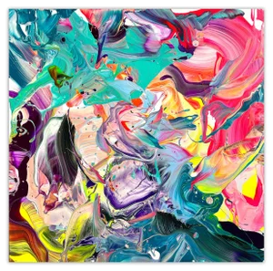 Contemporary Abstract Acrylic on Canvas Painting "Morning Formations" by Nikolaos Schizas