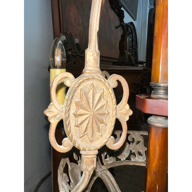 Bronze 1920s Spanish Revival Style Chandelier With Original Bakelite Base For Sale - Image 8 of 12