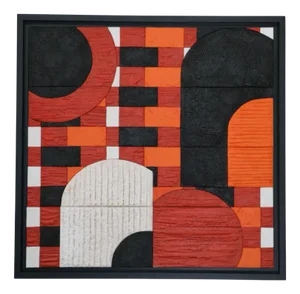 Vintage Painting in Lime, Clay, Plaster, and Waxed Concrete by Véronique Lamothe