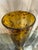 Vintage tortoise shell patterned hand blown glass large vase.